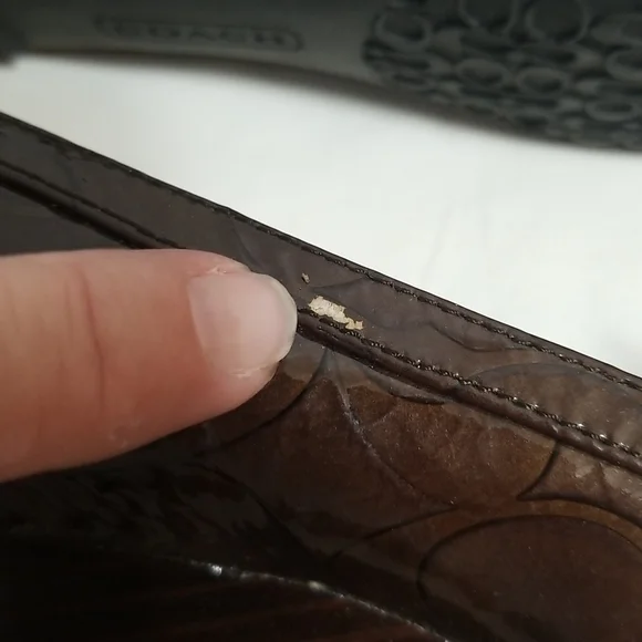 Coach Poppy Jaden Brown Peep Toe Wedge. 7.5 - Picture 4 of 8